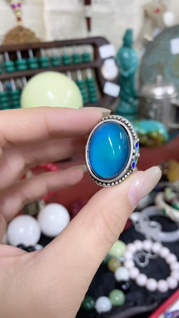 【闪购商品】蓝珀戒指未镶嵌主播推荐主播推荐