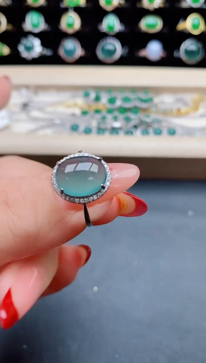 【闪购商品】翡翠戒指银S925镶嵌5085508