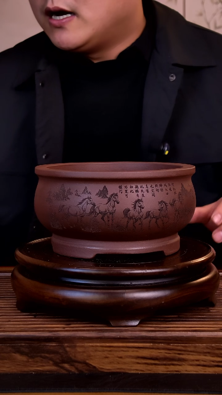 紫砂花盆紫砂花盆-内口14-8