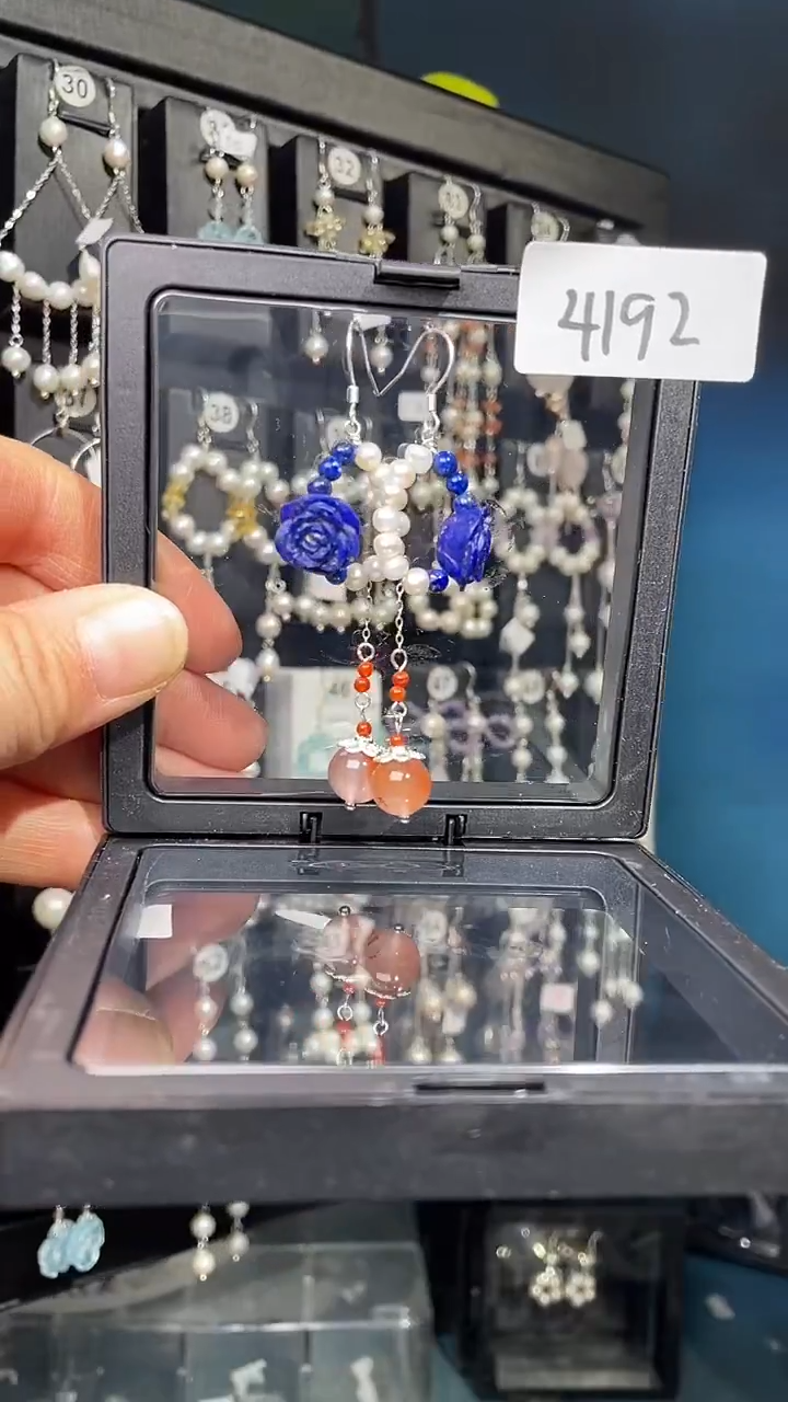 未镶嵌青金石耳饰喜欢拍