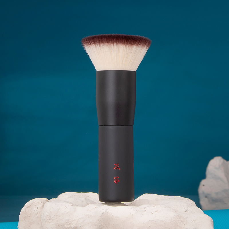 平头粉饼刷深蓝推荐超柔软纤维毛新手底妆面部便携定妆刷