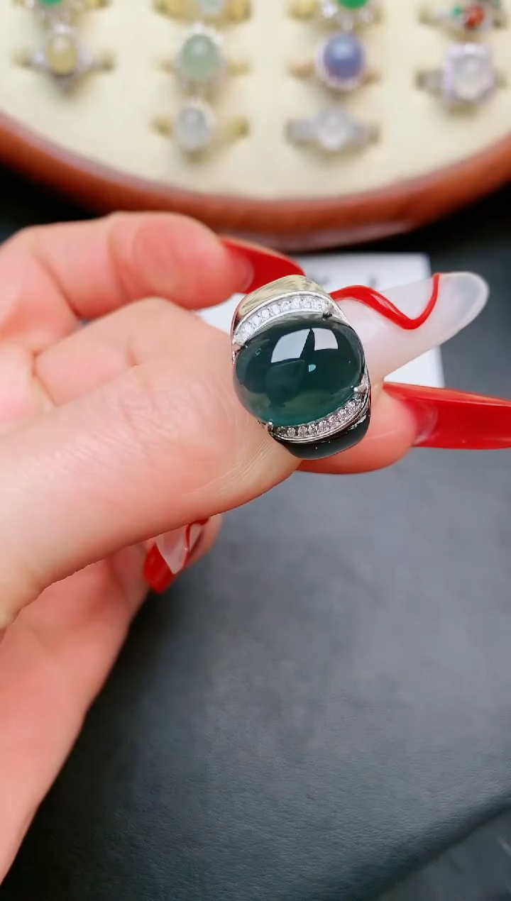 【闪购商品】翡翠戒指银S925镶嵌.....