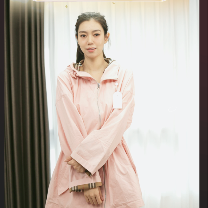 95新 BURBERRY/博柏利 粉色风衣175码/250723JJKVP03