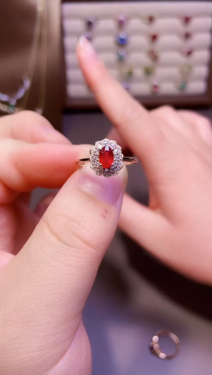 【闪购商品】红宝石戒指银S925镶嵌一枚