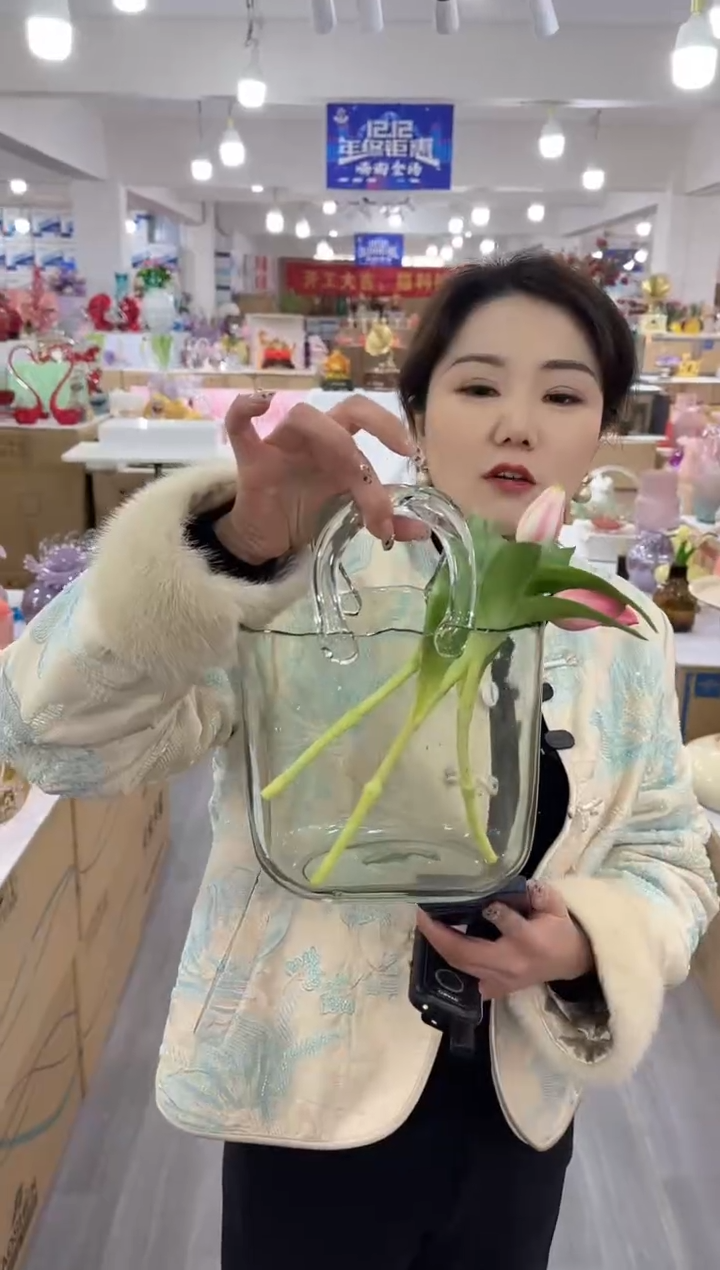 【闪购商品】无铅玻璃椿野花瓶花器早u-32