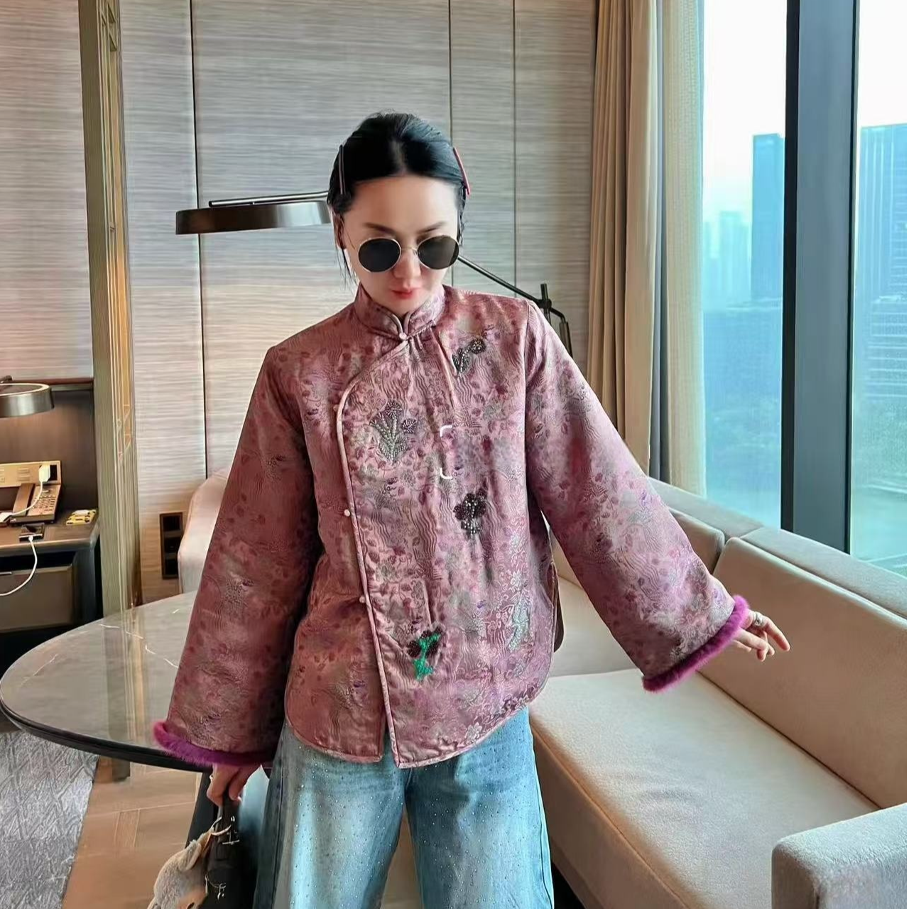 【水纹绣裳】南油重工新款桑蚕丝新中式国风日常简约高级感冬季外套