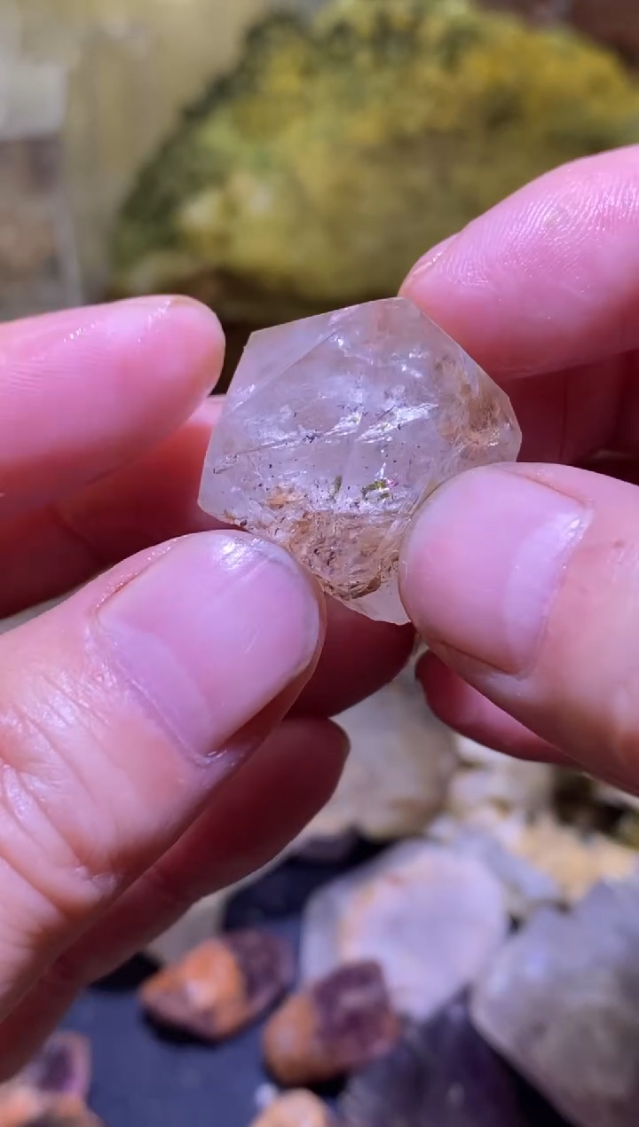 未镶嵌珠宝半成品水晶58号晶中晶+骸骨花园