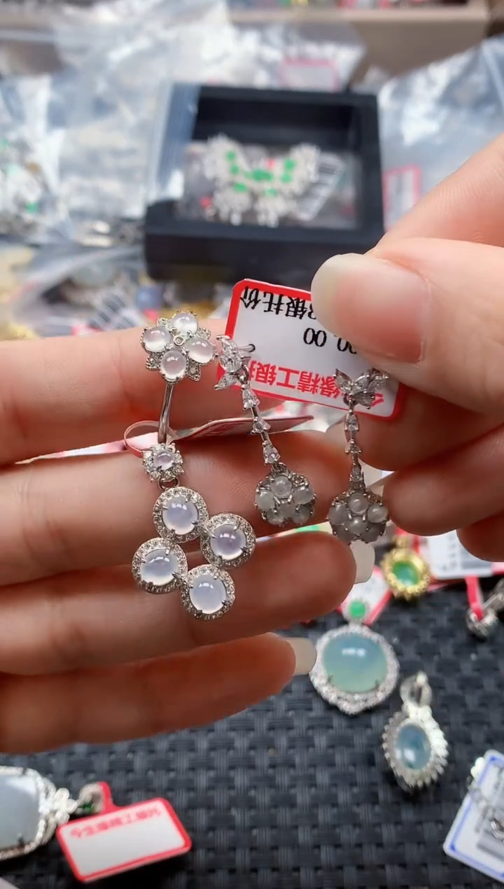 银S925镶嵌戒指翡翠天然A货缅甸翡翠