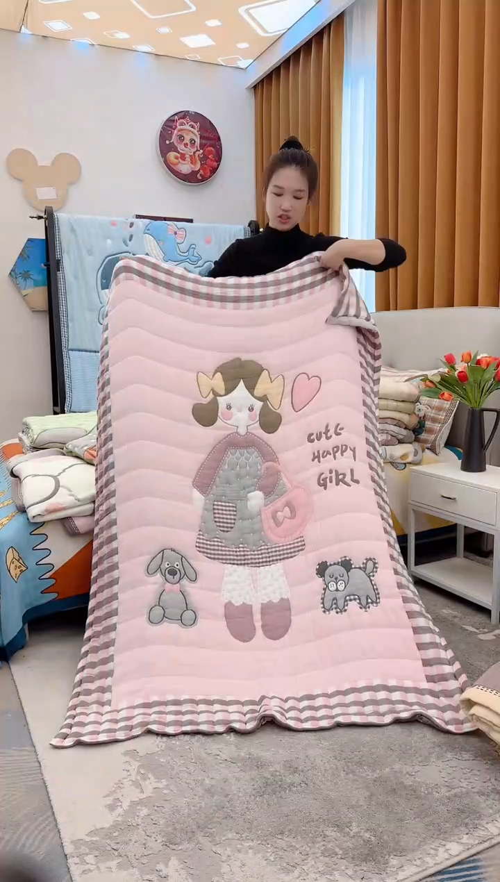 棉质花粉红少女-120x150