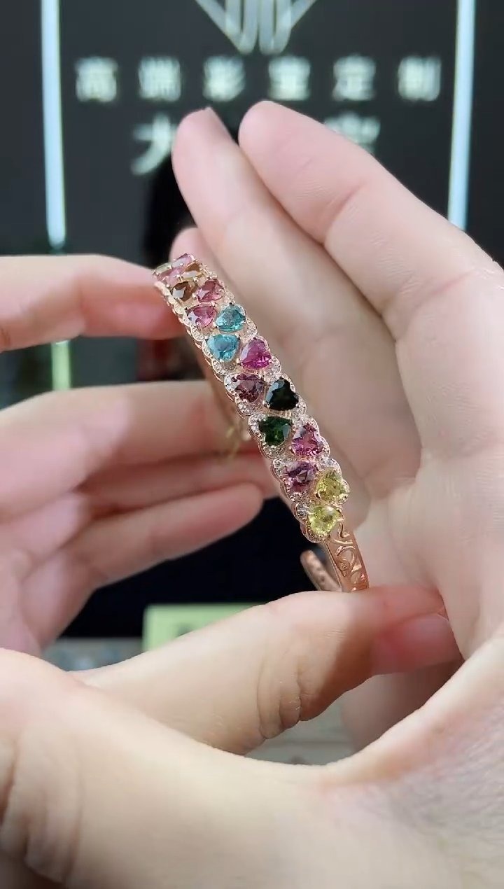 【闪购商品】碧玺手镯·银S925镶嵌手镯