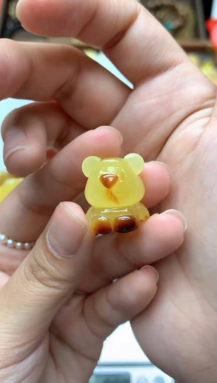【闪购商品】琥珀珠宝奇石未镶嵌114琥珀蜜蜡花粉有纹小坑介意勿拍