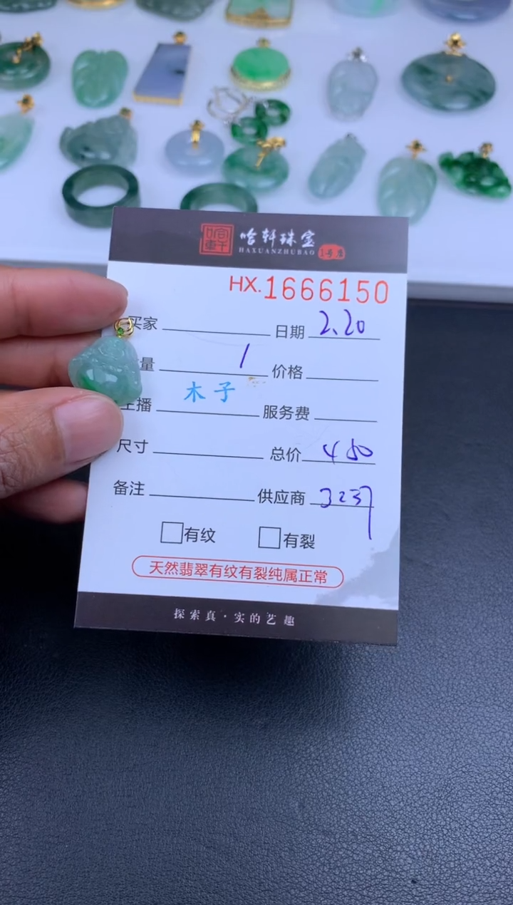 【闪购商品】翡翠挂件未镶嵌哈轩 挂件1