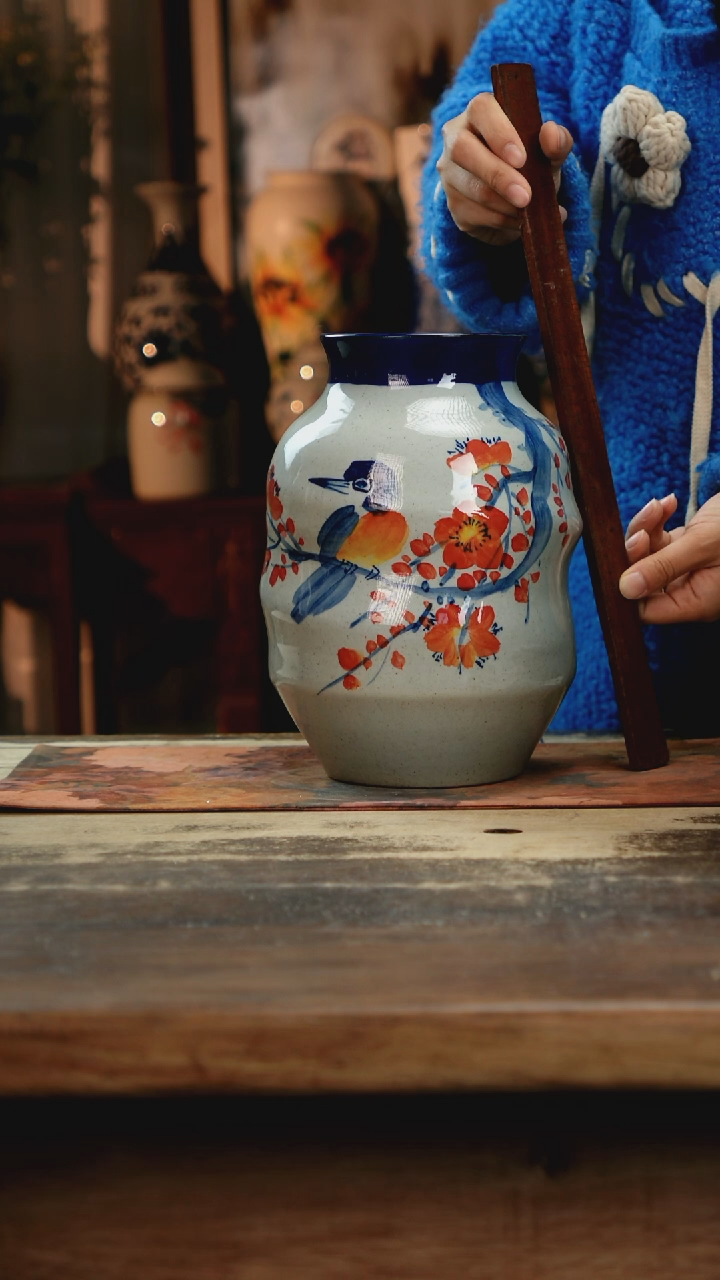 【闪购商品】瓷片景德镇纯手工釉下彩精品花瓶