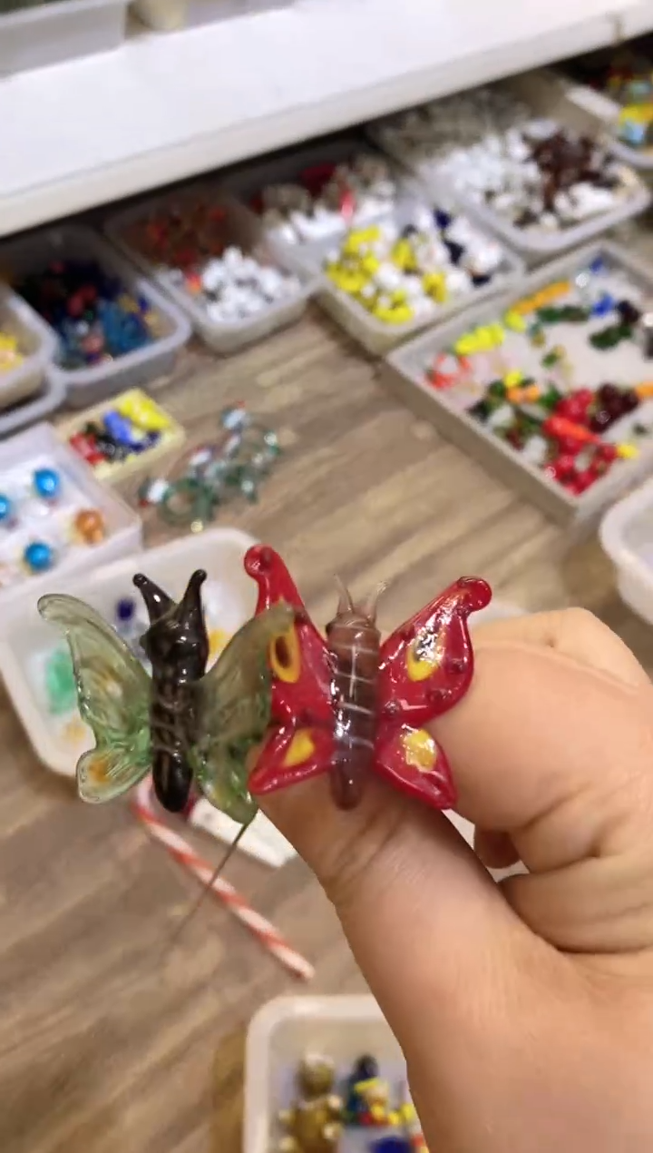 琉璃手工艺品蝴蝶3个