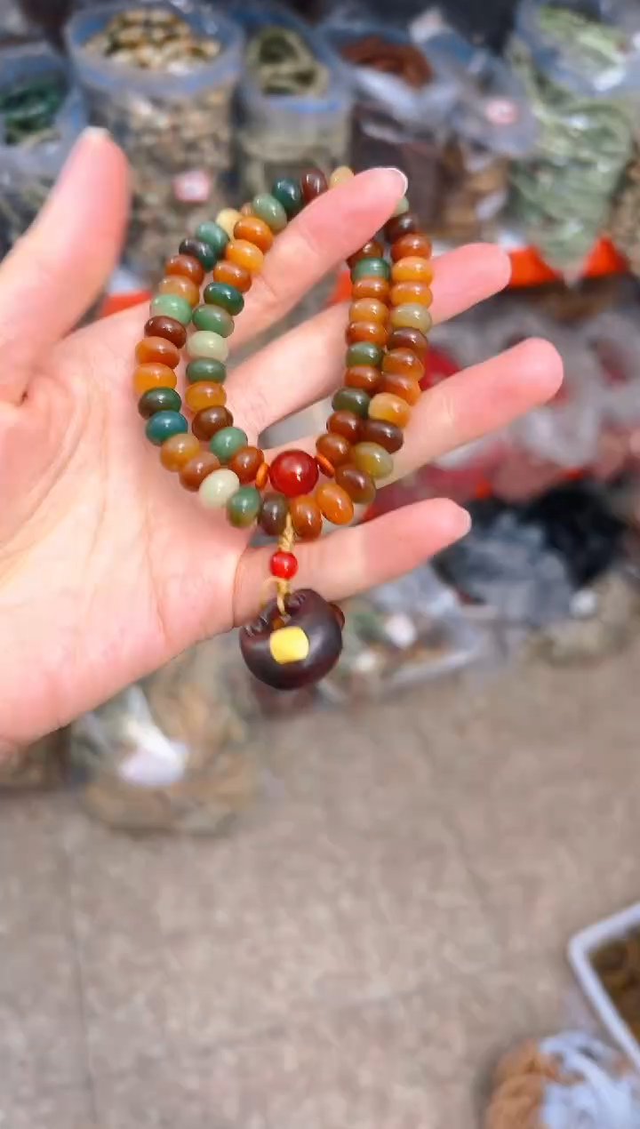 吊坠菩提根/象牙果敦煌算盘双圈手串