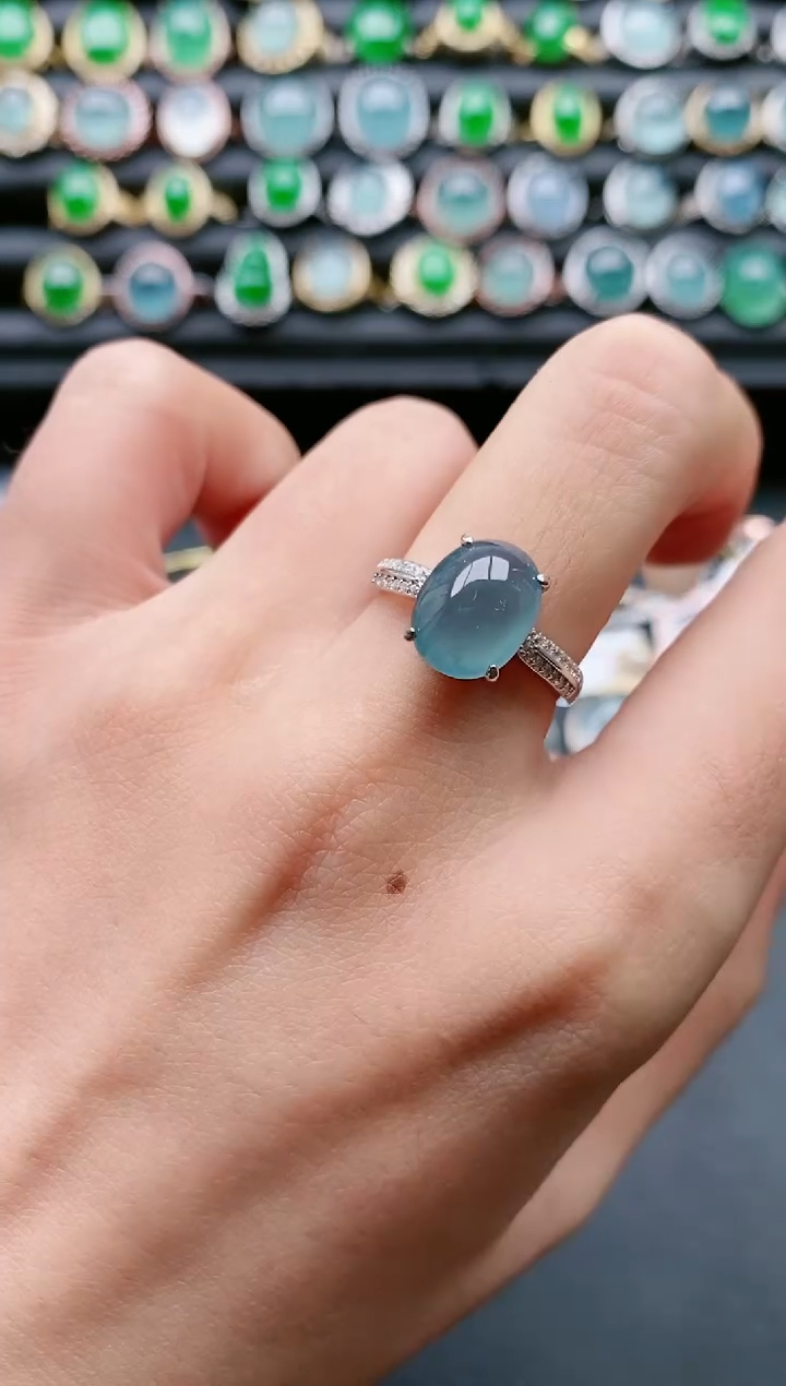 【闪购商品】翡翠戒指银S925镶嵌1111111