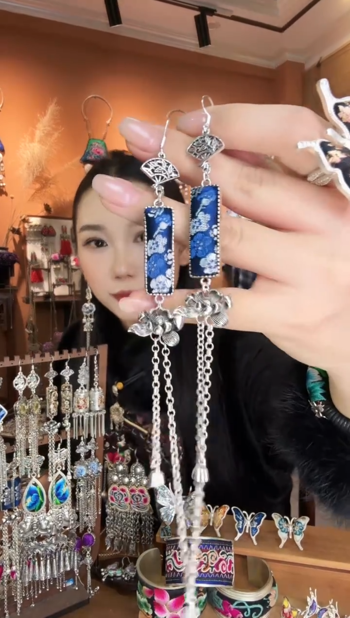 刺绣纯手工民族风耳环