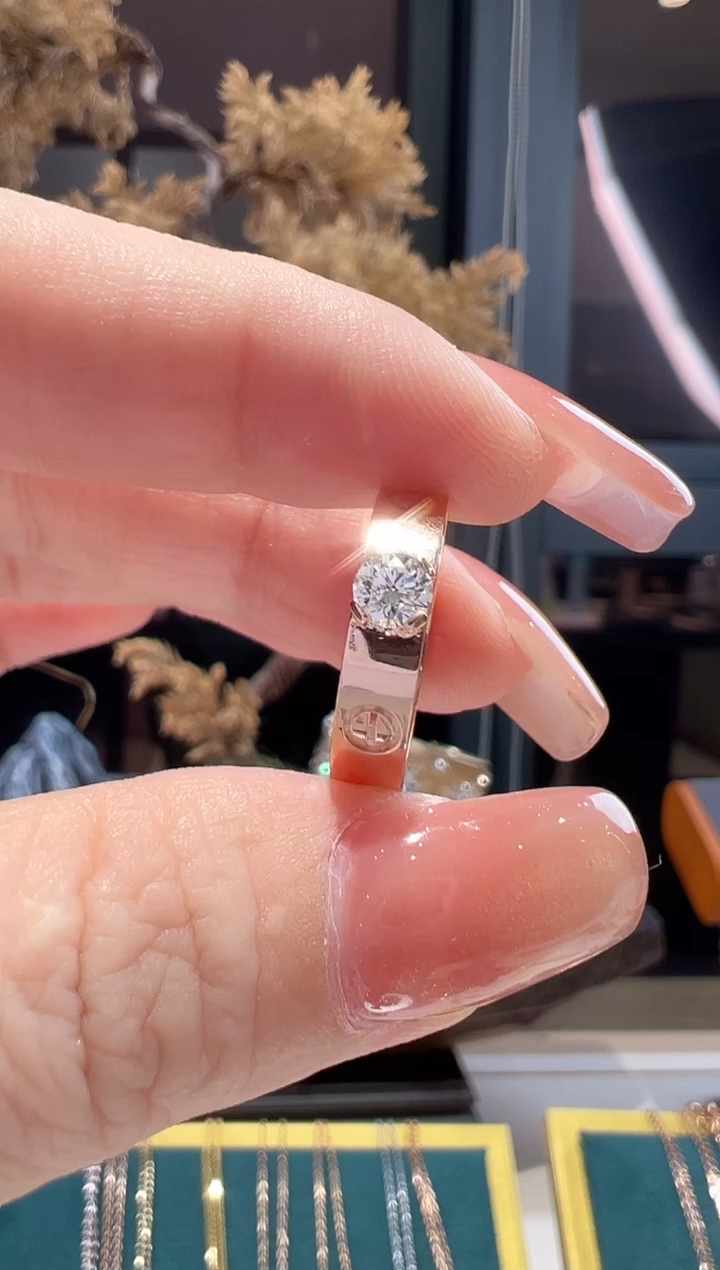 戒指/指环18K金镶嵌天然钻石预售30分钻石戒指（18）