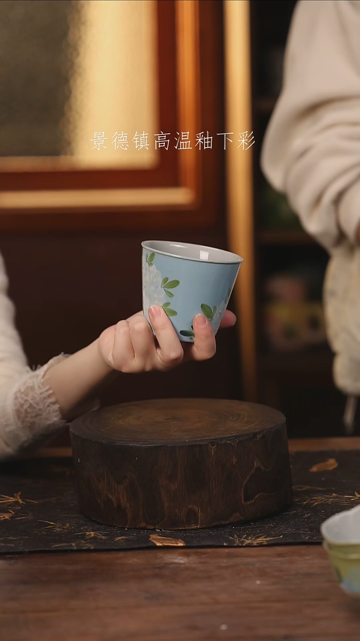 陶瓷 景德镇高温釉下手绘陶瓷@L659@