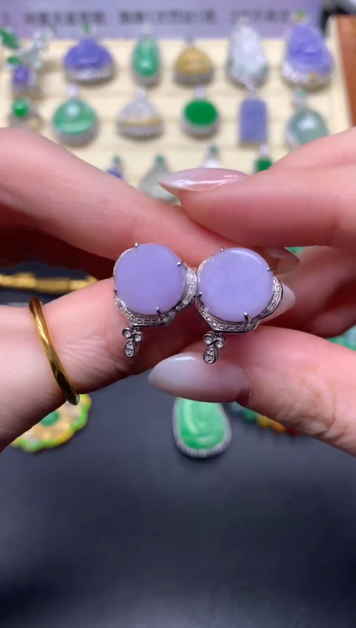 【闪购商品】翡翠耳饰18K金镶嵌耳饰|2500+250