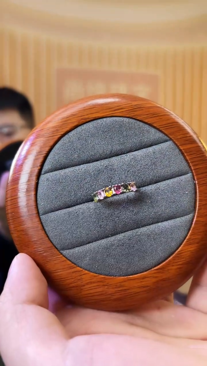 【闪购商品】碧玺戒指银S925镶嵌碧玺