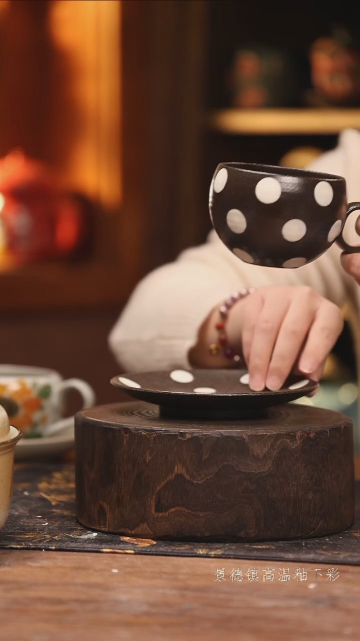 陶瓷景德镇高温釉下手绘陶瓷@L487@