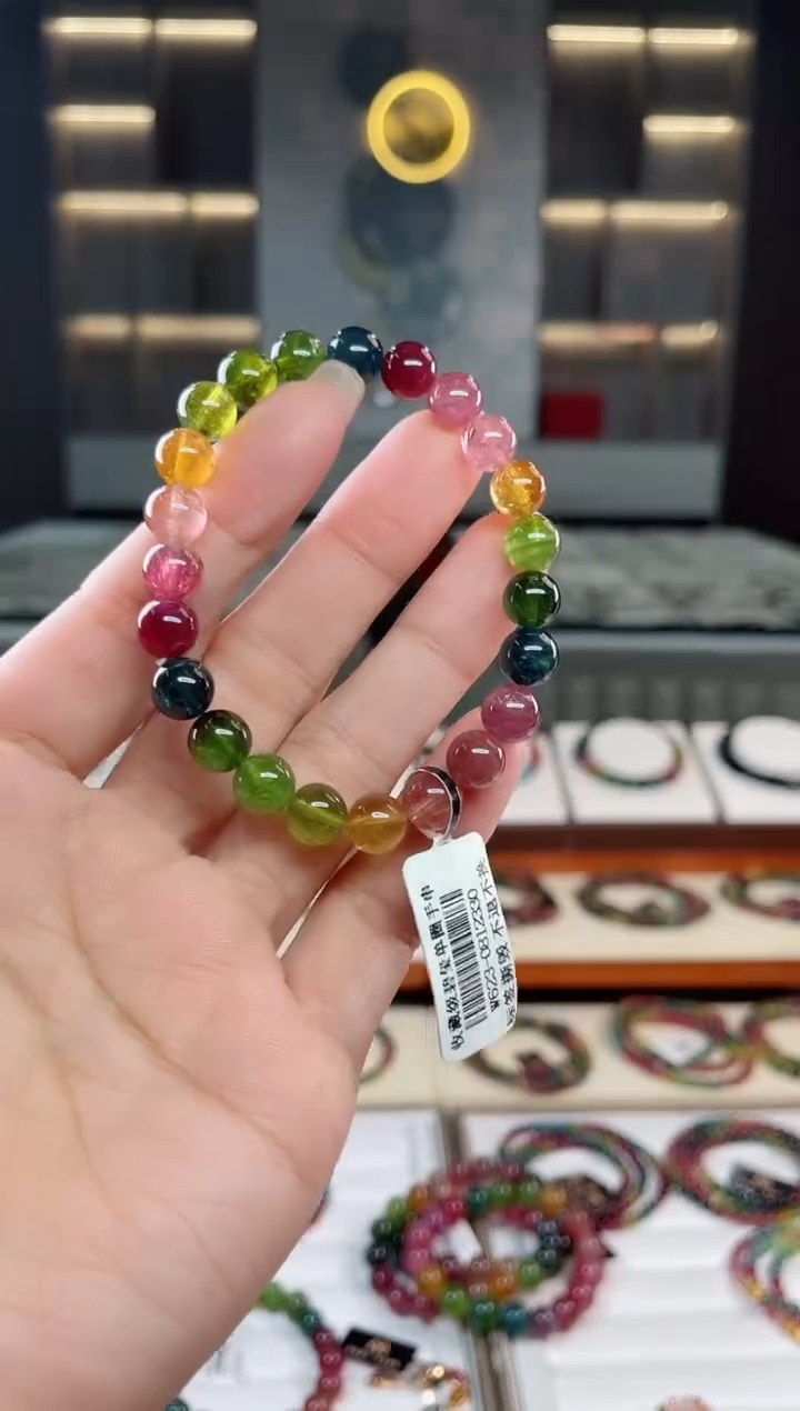 未镶嵌老矿碧玺单圈手串8mm+碧玺多样性发一条T