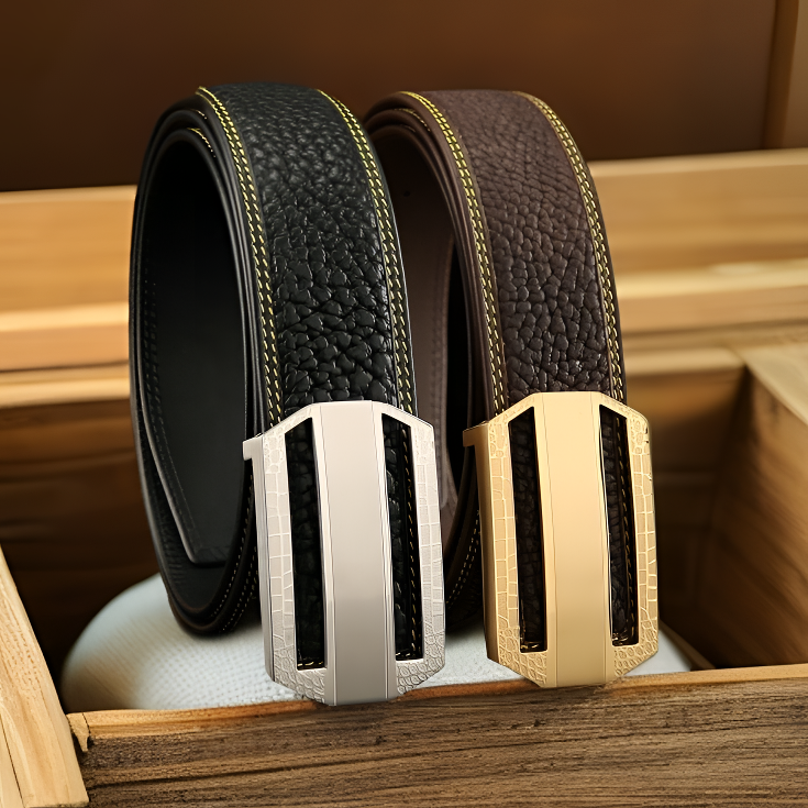 新款牛皮男真皮不锈钢平滑扣时尚新款商务百搭头层牛皮裤腰带潮