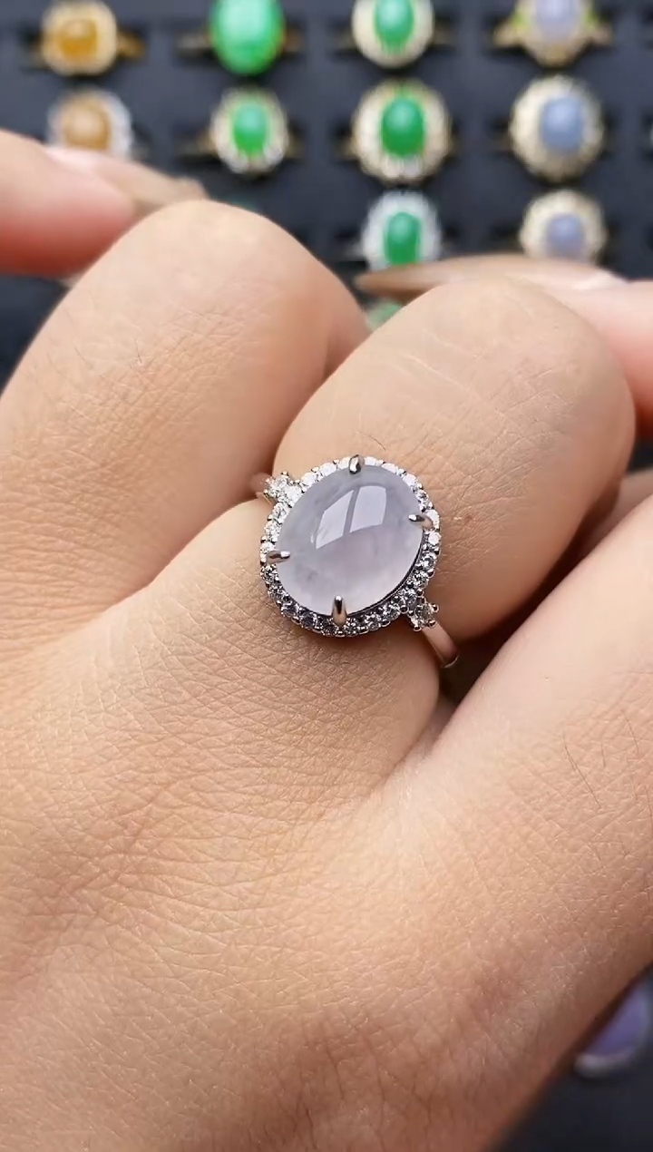 银S925镶嵌戒指翡翠3036