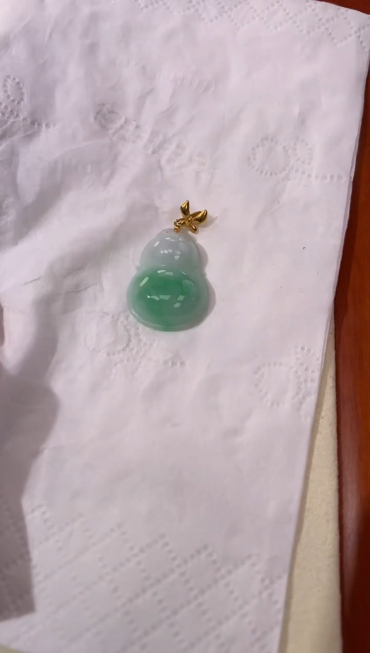 【闪购商品】翡翠颈饰18K金镶嵌天然缅甸a货翡翠