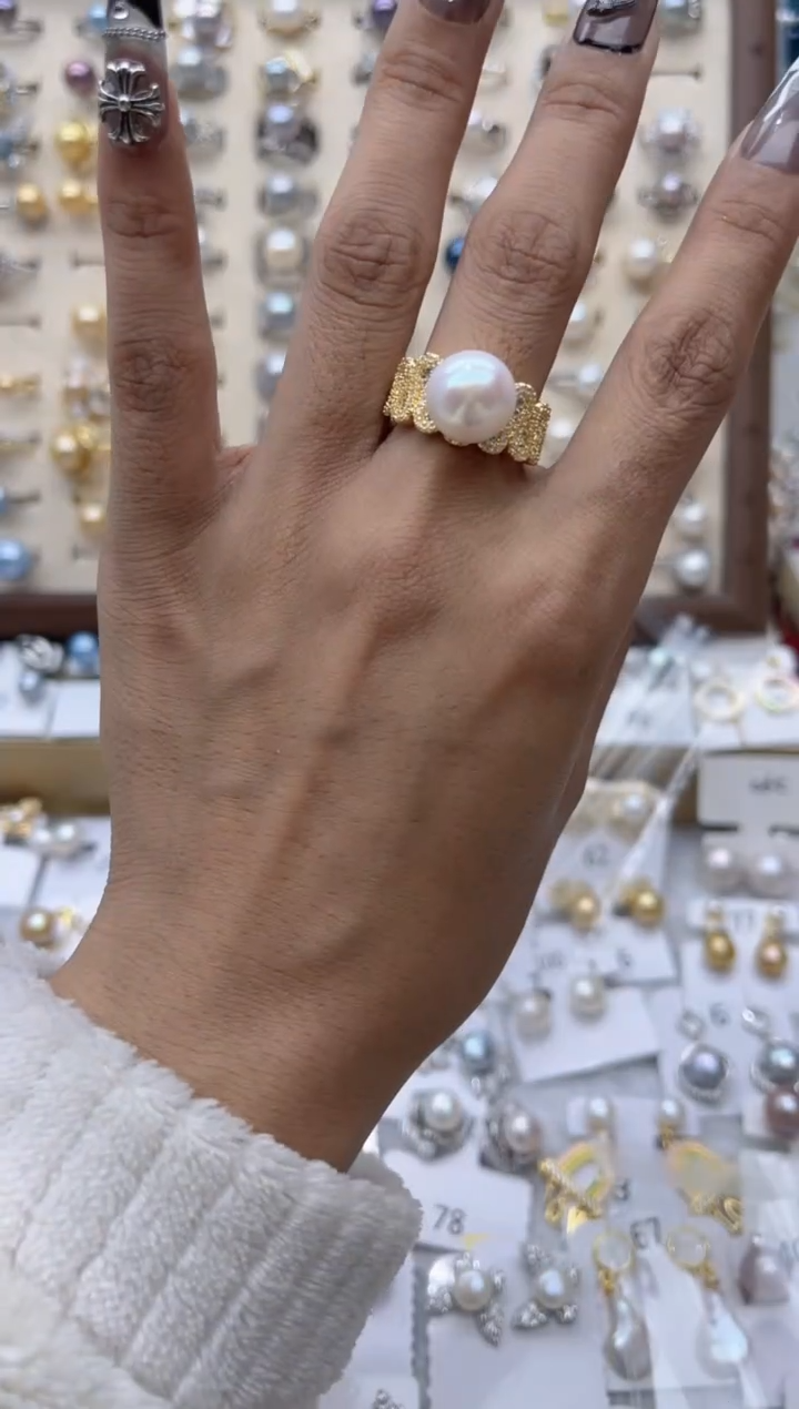 【闪购商品】淡水珍珠戒指合金65