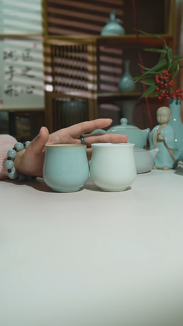 天青玉清美人杯一级