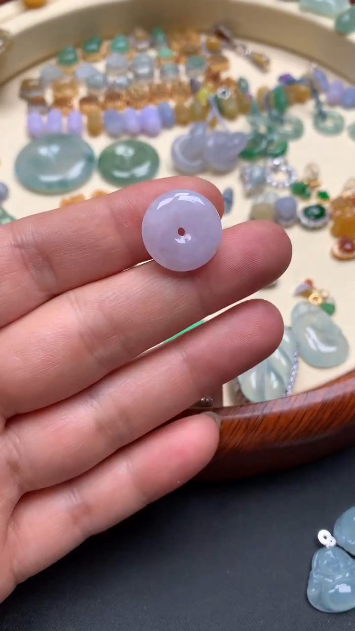【闪购商品】翡翠耳饰未镶嵌翡翠平安扣