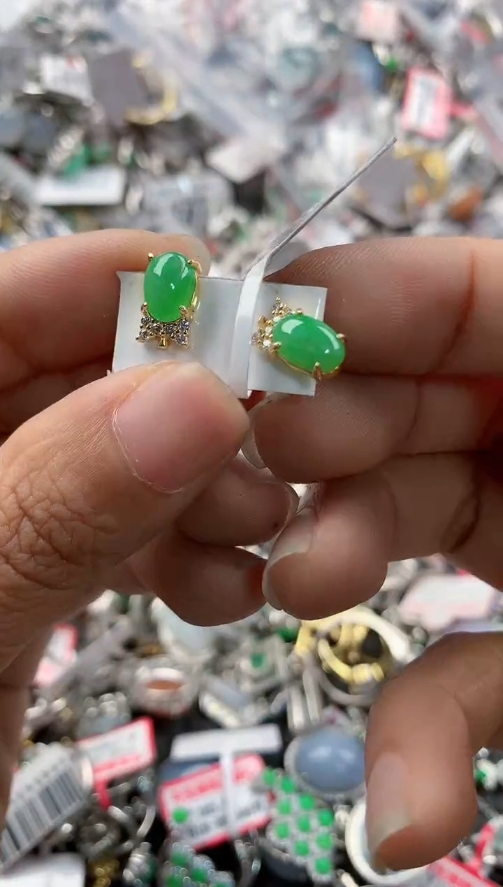 银S925镶嵌戒指翡翠999              5