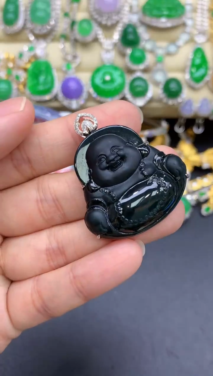 颈饰18K金镶嵌翡翠489-中国好珍宝