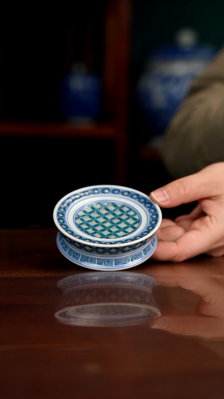 空山明月 新斗彩 铜钱纹