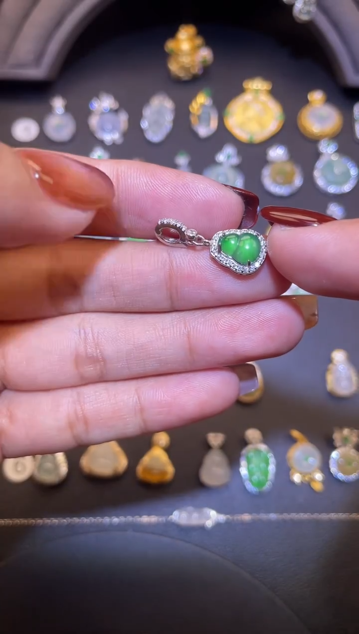 吊坠(不含链)银S925镶嵌翡翠1