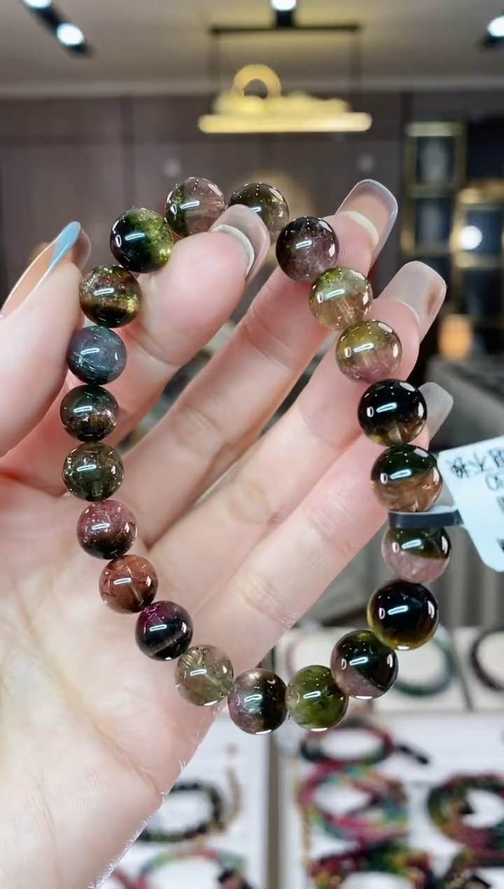 【闪购商品】碧玺西瓜单圈手串未镶嵌一物一证dan