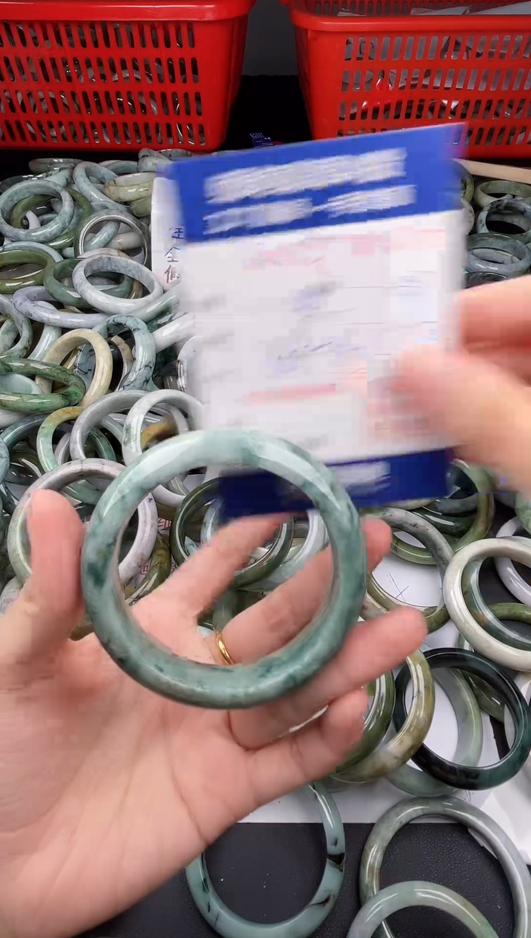 翡翠手镯未镶嵌天然翡翠A货（有包容）3381