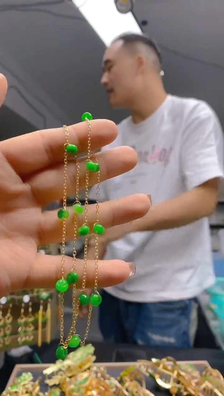 【闪购商品】翡翠耳饰合金0368翡翠锁骨链