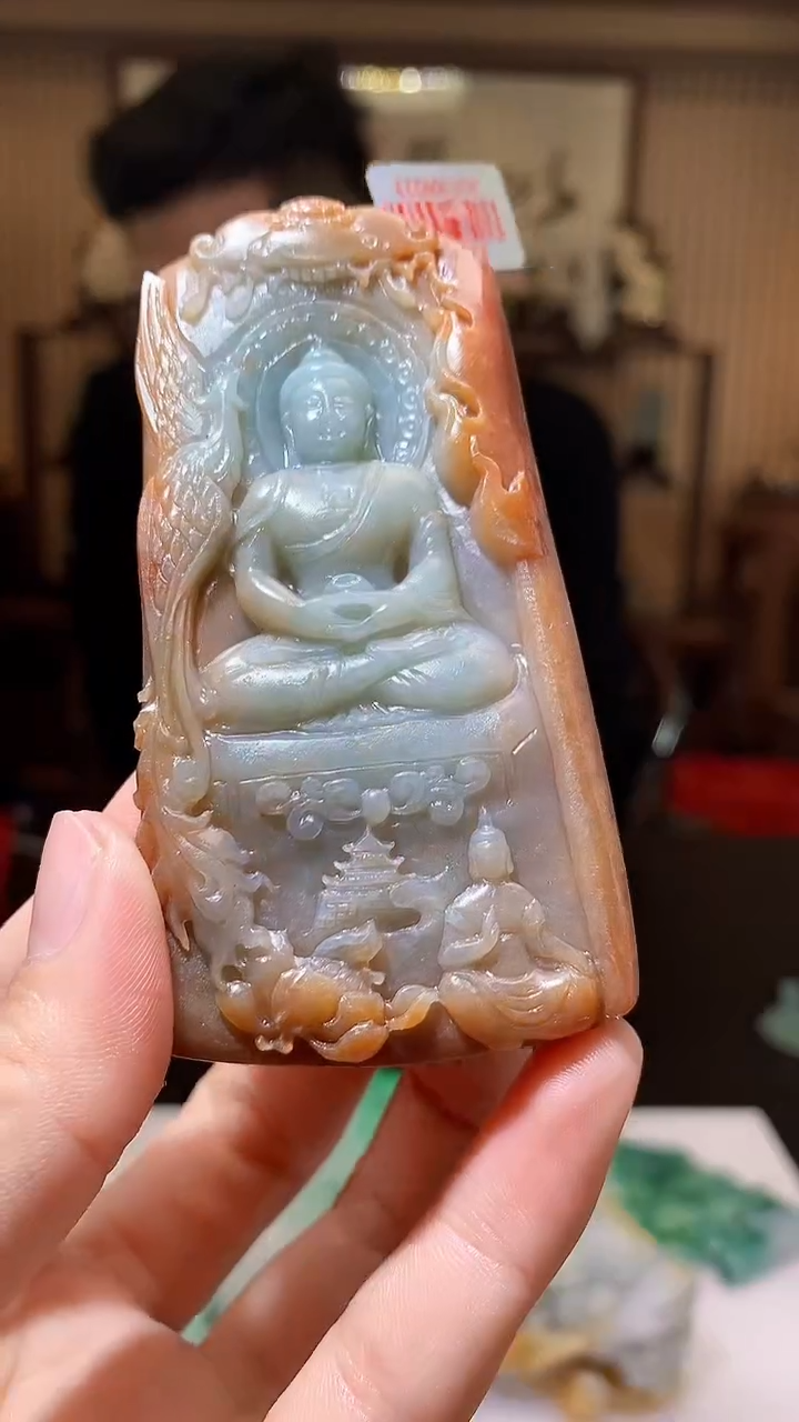 【闪购商品】定制翡翠未镶嵌1085hm-毛货挂件