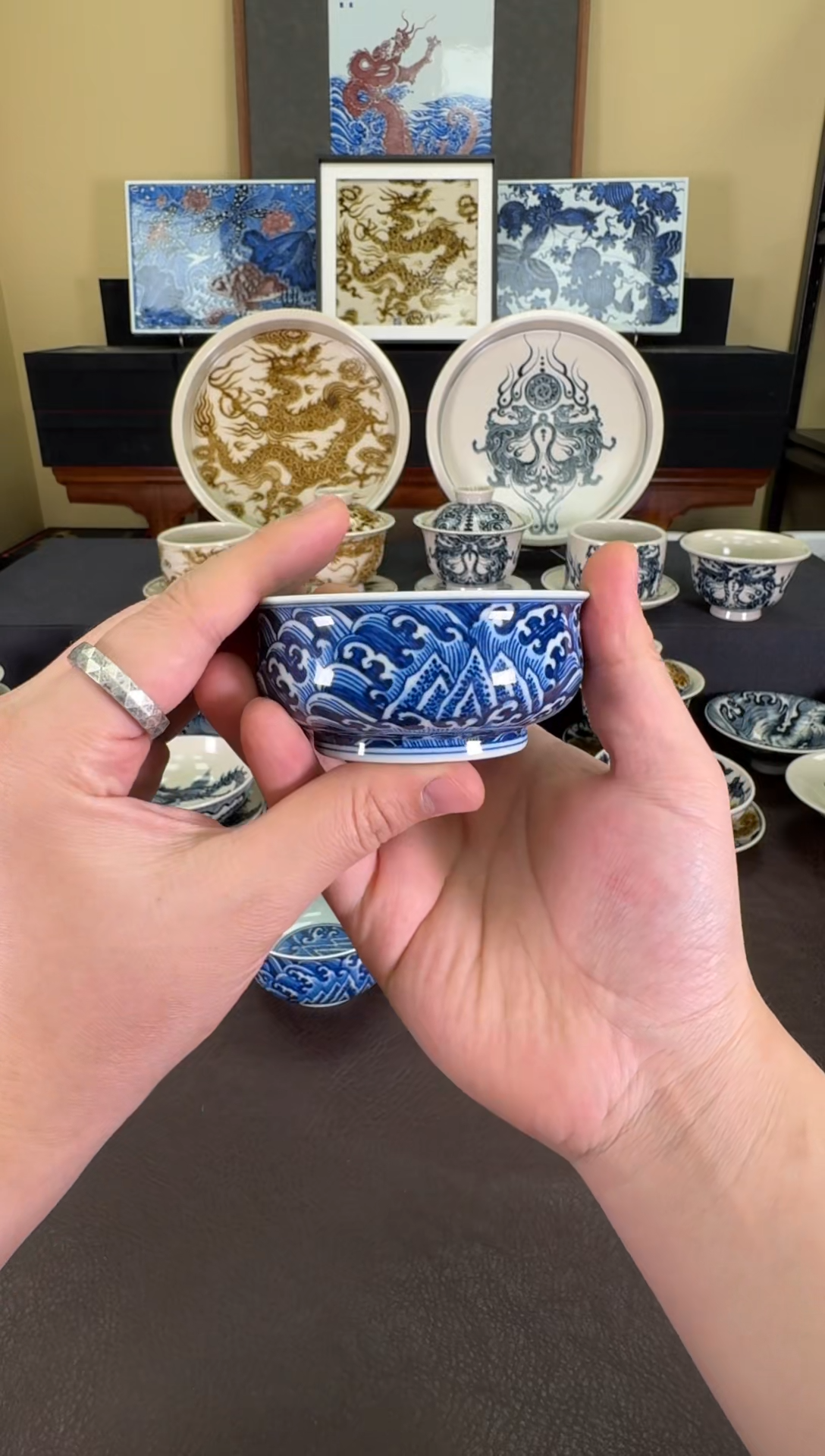 【闪购商品】羿器窑海水江涯矮炉式杯