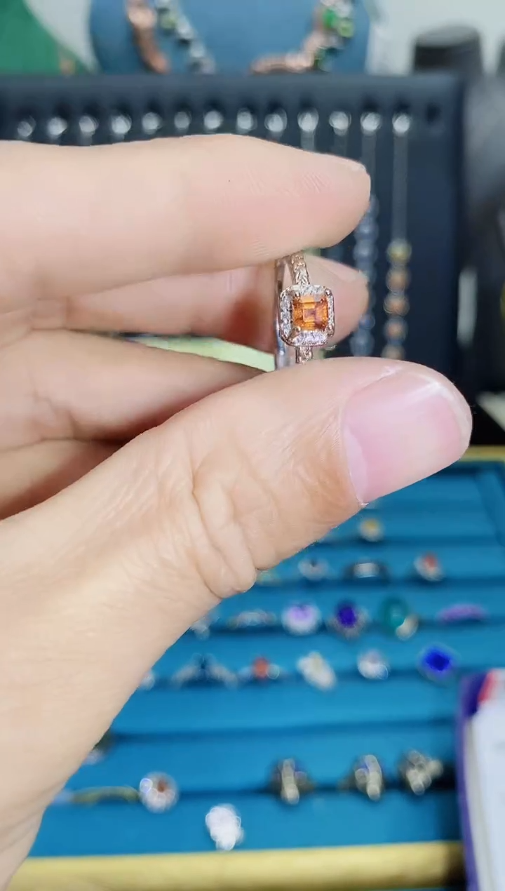 【闪购商品】石榴石（芬达石）戒指银S925镶嵌112211