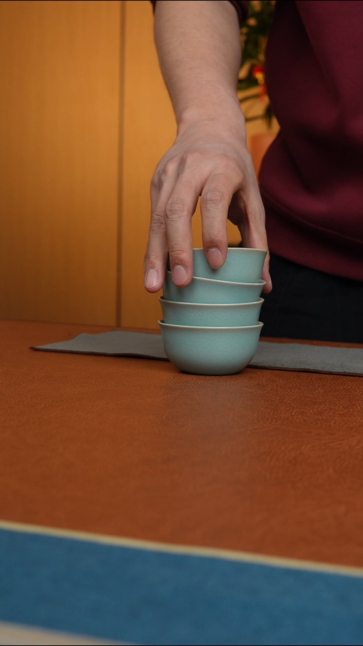 杯汝州原产地原矿釉冰片鸡缸杯4 支