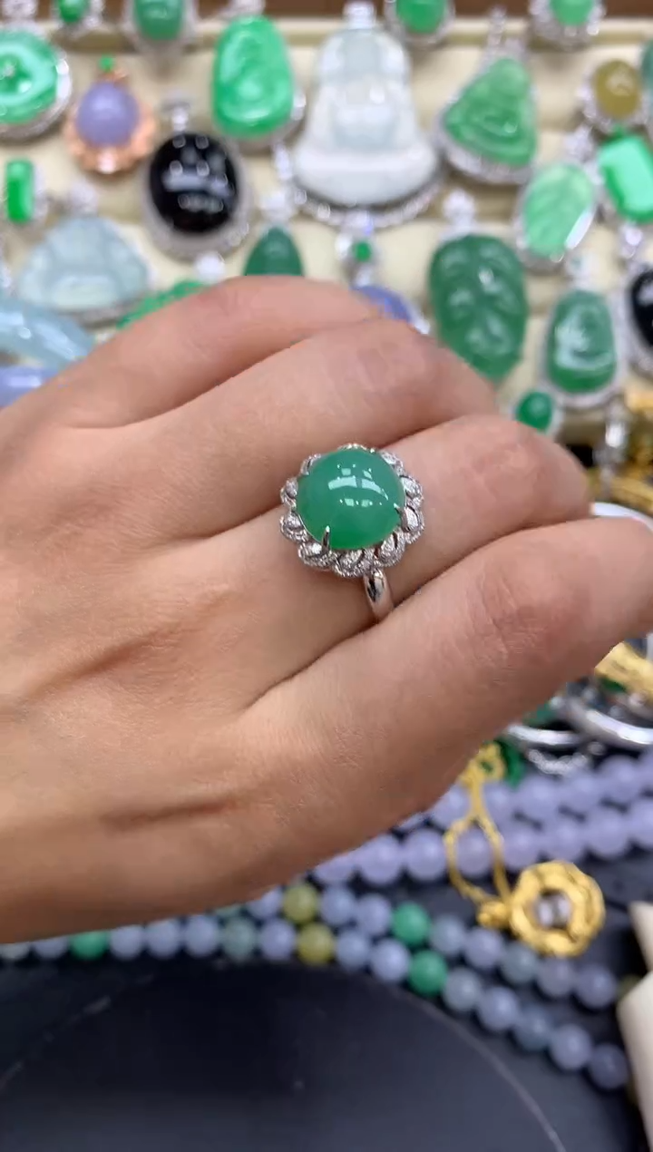 【闪购商品】翡翠戒指18K金镶嵌325-中国好珍宝