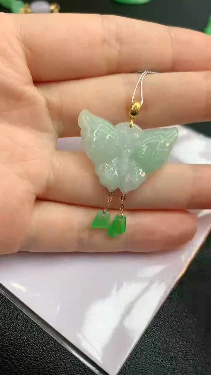 【闪购商品】翡翠颈饰18K金镶嵌赠礼盒证书  敏