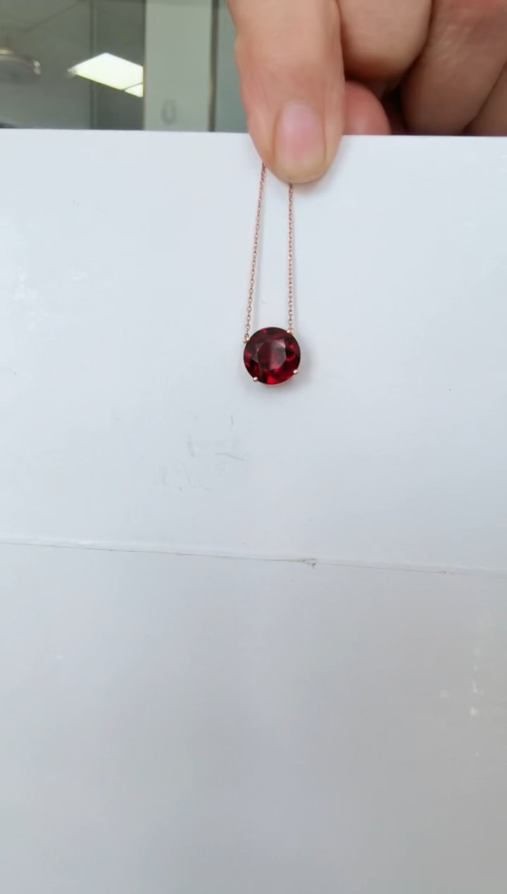 18K金镶嵌套链石榴石套链