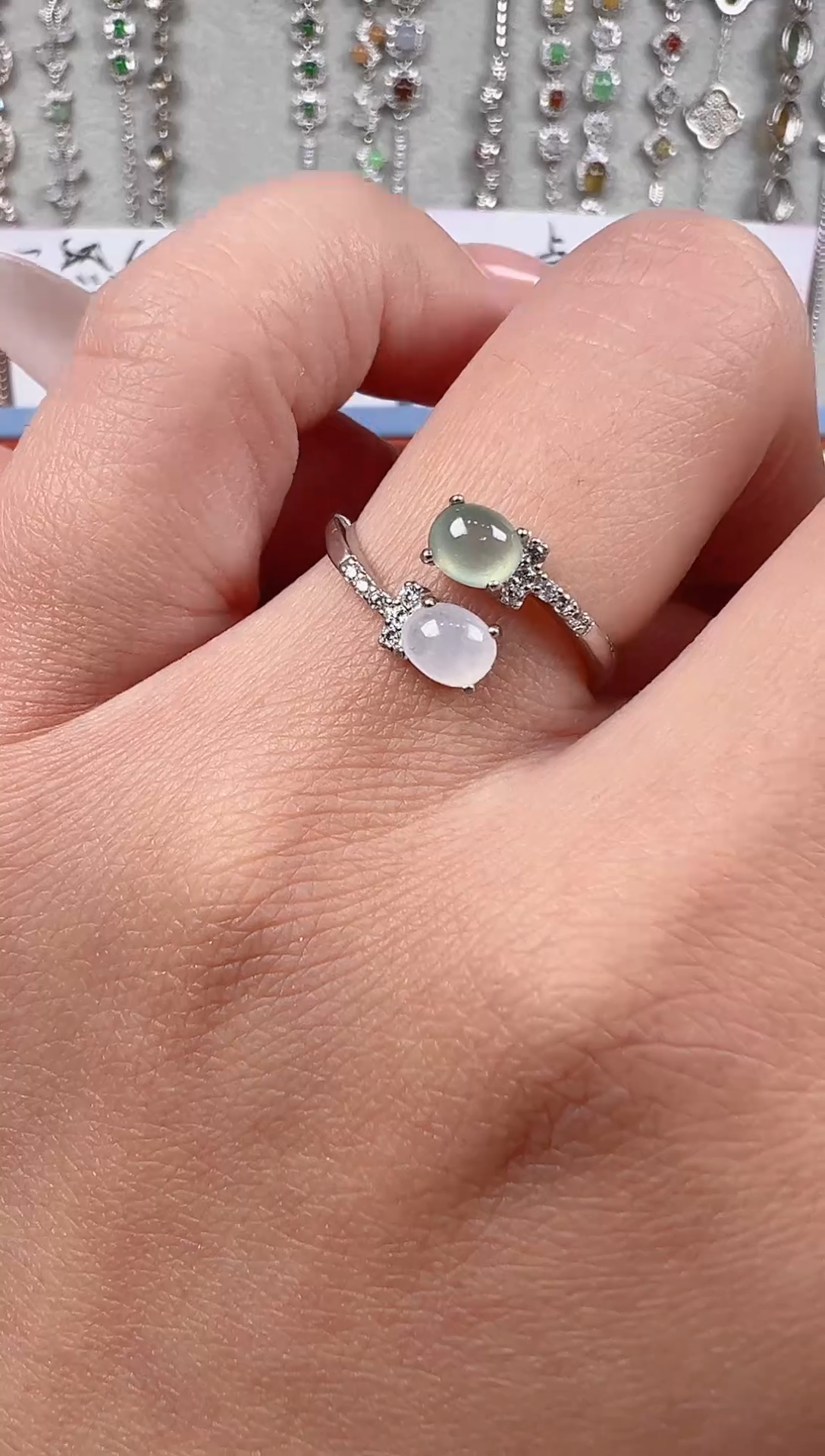 【闪购商品】翡翠戒指银S925镶嵌天然缅料保a保真保天然