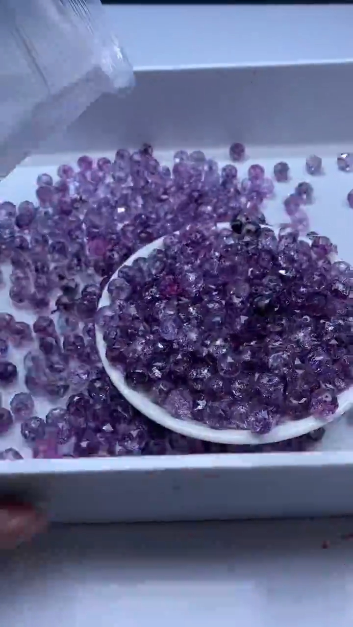 颈饰未镶嵌水晶w1809紫碧玺切面10mm*10颗