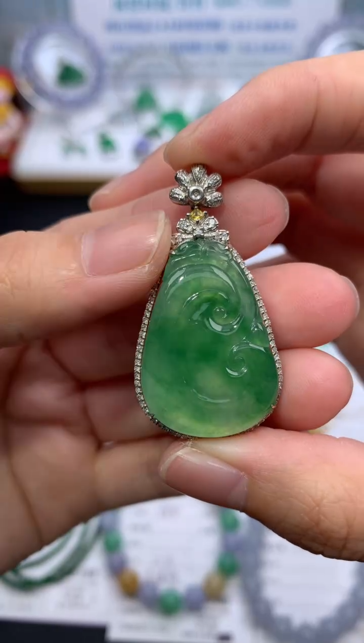 【闪购商品】定制翡翠18K金镶嵌模式推广期24小时鉴赏期